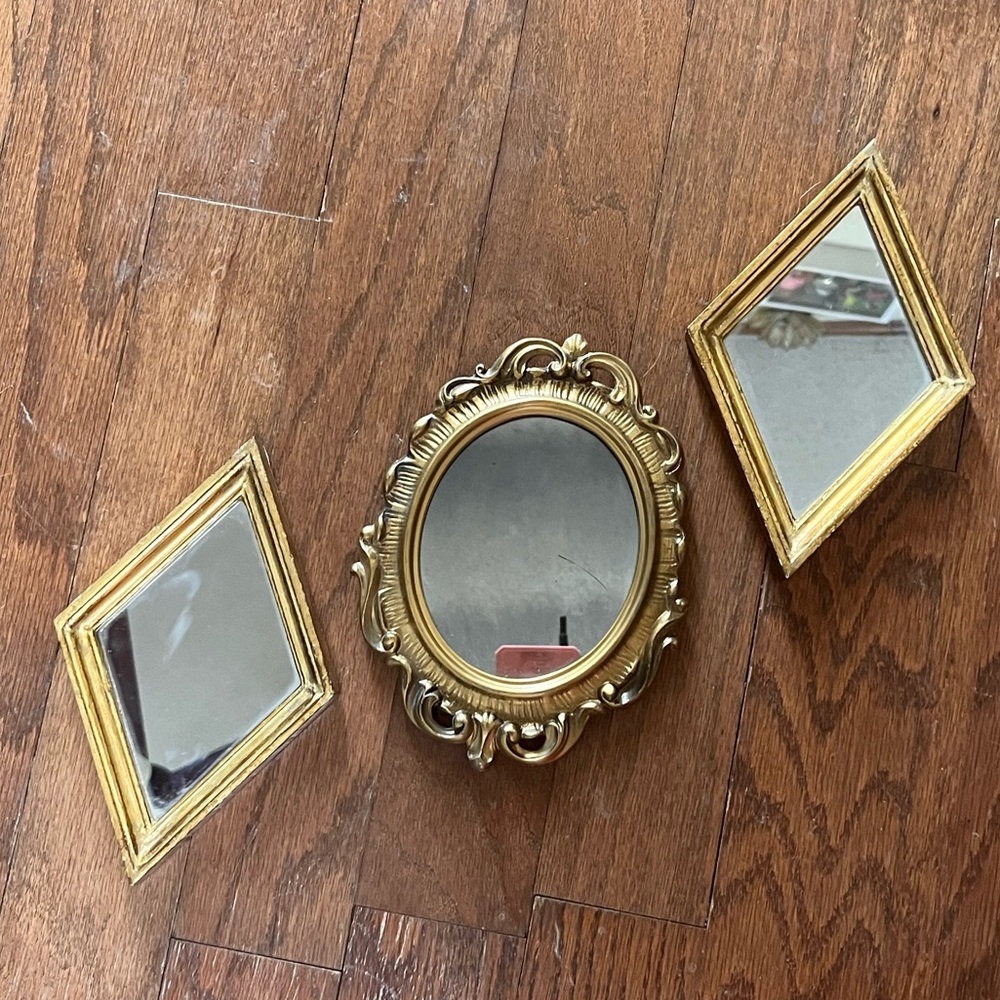 MCM small mirrors, vintage florentia mirror handmade in italy